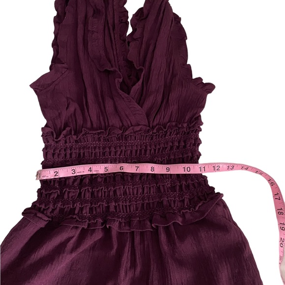 Max Studio pantsuit, size xsmall, 100% polyester, smocked waist, burgundy (NWT) - Picture 10 of 13